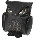 Backpack PU Leather Multi-Pocket Owl Print