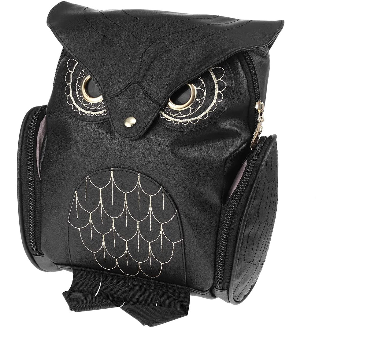 Backpack PU Leather Multi-Pocket Owl Print