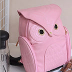 Backpack PU Leather Multi-Pocket Owl Print