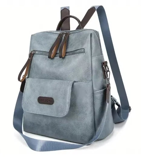 Backpack Vegan Leather Laptop Pocket & Adjustable Straps