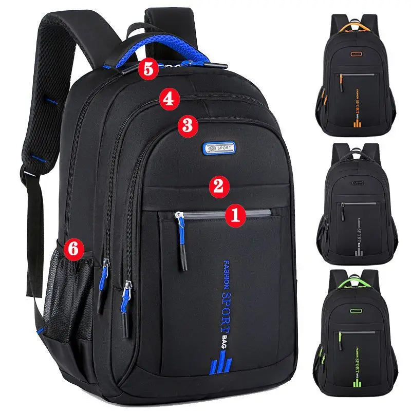 Backpack Waterproof Oxford Fits 15-Inch Laptop Ergonomic Padded Straps