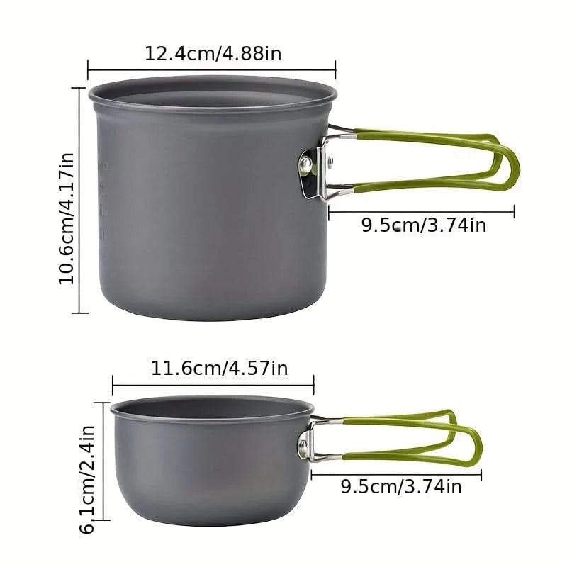Backpacking Cookware Set Lightweight Nesting Fork & Spoon