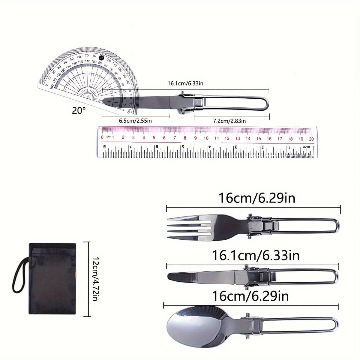 Backpacking Cookware Set Lightweight Nesting Fork & Spoon