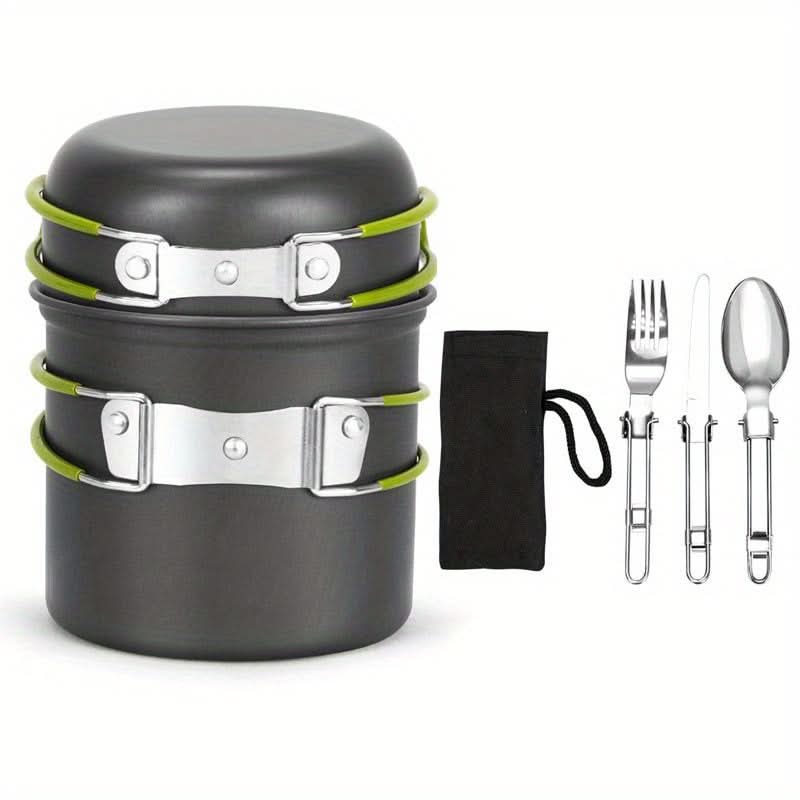 Backpacking Cookware Set Lightweight Nesting Fork & Spoon