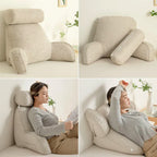 Backrest Pillow Ergonomic Adjustable Headrest & Soft Armrests