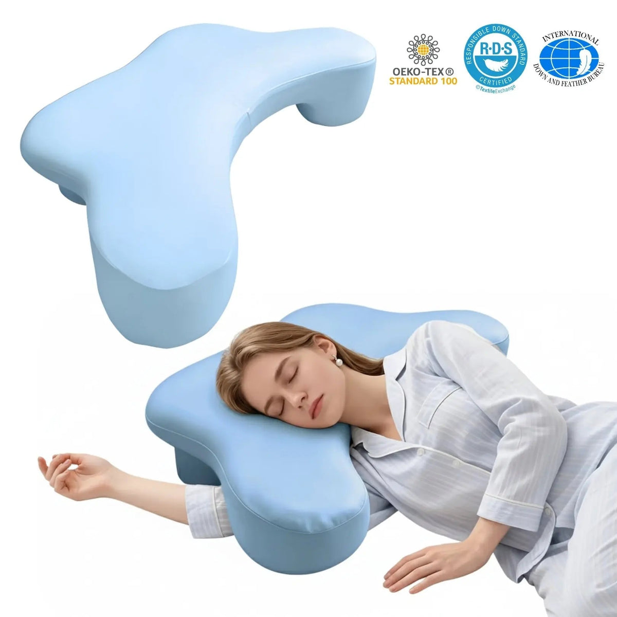 Backrest Pillow With Arms High-Density Foam Removable Cover