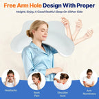 Backrest Pillow With Arms High-Density Foam Removable Cover