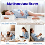 Backrest Pillow With Arms High-Density Foam Removable Cover