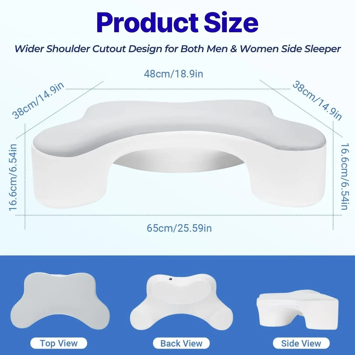 Backrest Pillow With Arms High-Density Foam Removable Cover
