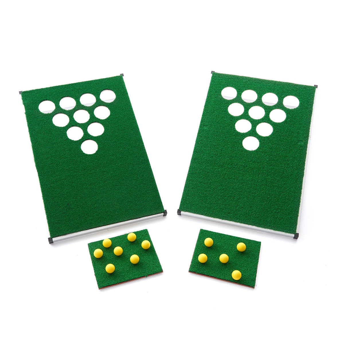Backyard Game Set Folding Portable Golf Cornhole & Pong
