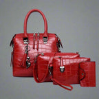 Bag Set Faux Leather Set Of Four