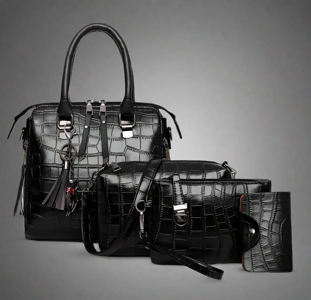 Bag Set Faux Leather Set Of Four