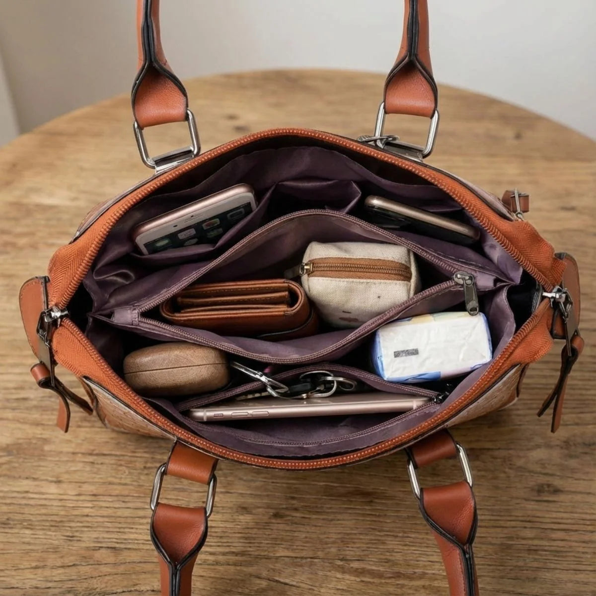 Bag Set Faux Leather Set Of Four