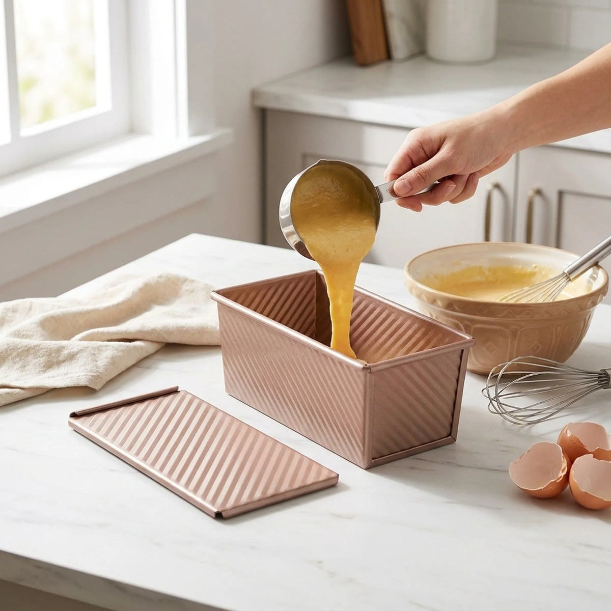 Bakeware Set 2-Piece Rose Gold Non-Stick With Lids