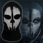 Balaclava Mask Distressed Skull Stretch Ribbed Knit