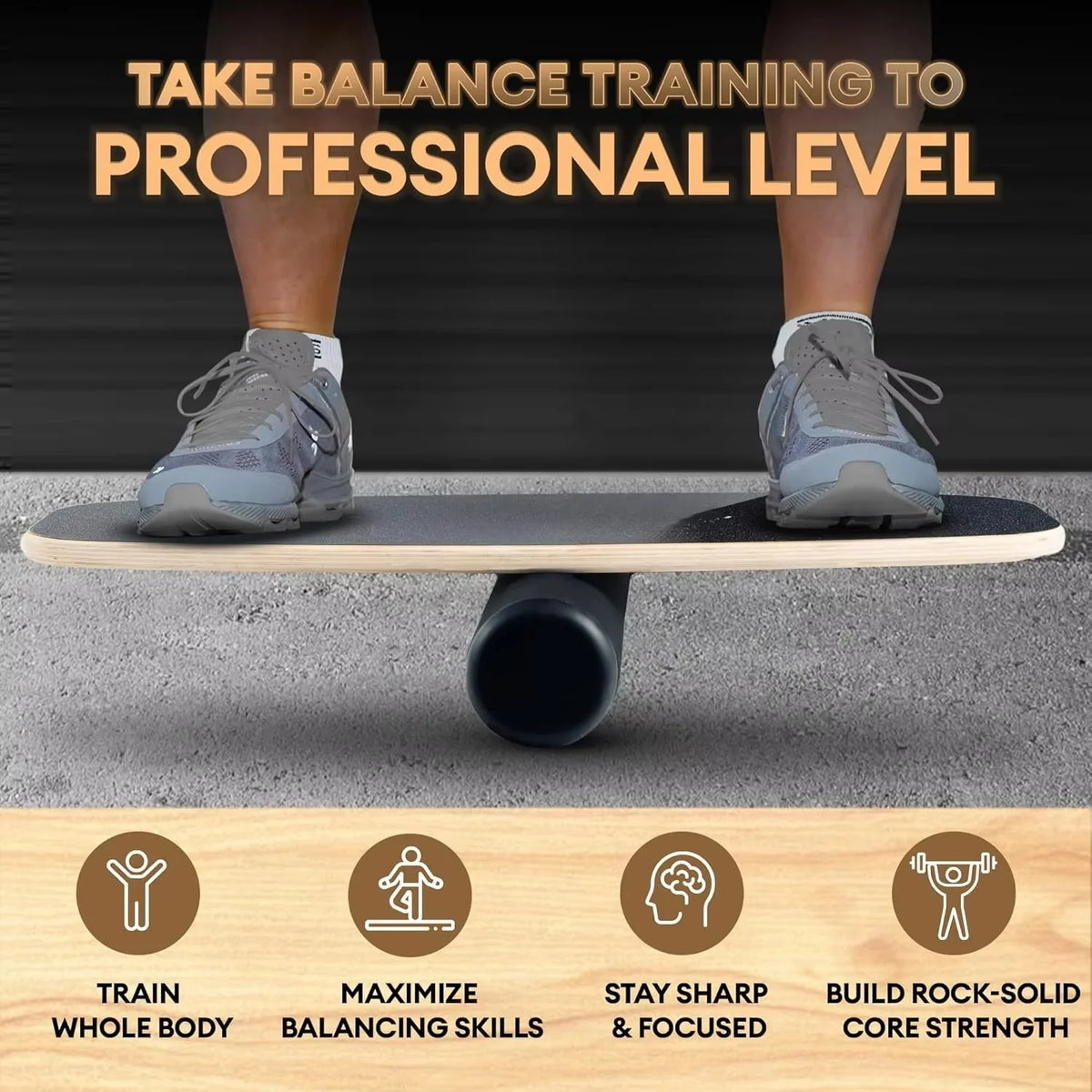 Balance Board 9-Level Adjustable Roller & Ball Bases