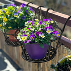 Balcony Plant Hangers Tool-Free Hook-On Drainage Set of 3
