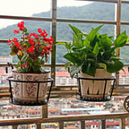 Balcony Plant Hangers Tool-Free Hook-On Drainage Set of 3