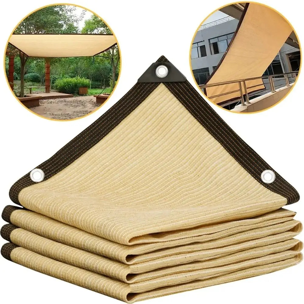 Balcony Shade Net Breathable HDPE 90% UV Metal Eyelets