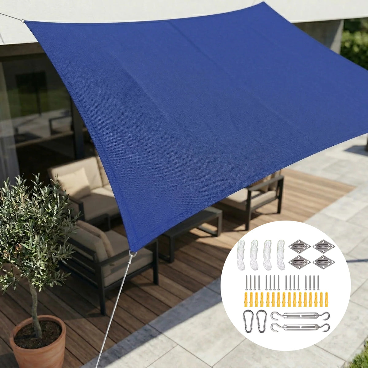 Balcony Shade Sail Waterproof & UV-Resistant Adjustable Fit