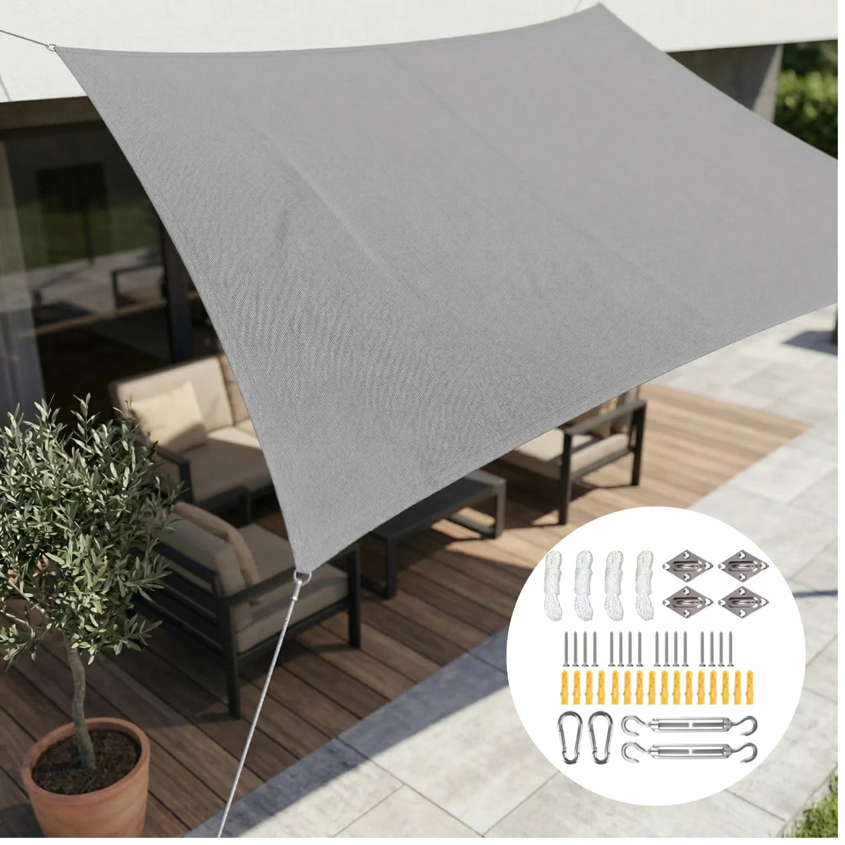 Balcony Shade Sail Waterproof & UV-Resistant Adjustable Fit