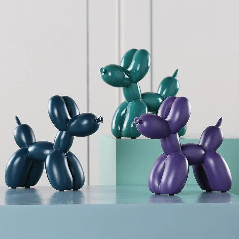 Balloon Dog Sculpture Glossy Resin & Protective Feet