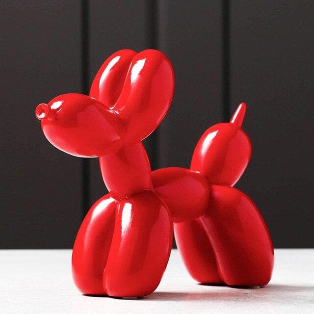 Balloon Dog Sculpture Glossy Resin & Protective Feet