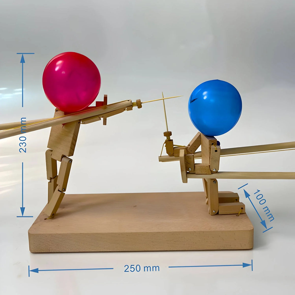 Balloon Duel Game Handcrafted Solid Wood Swords & Shields