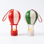 Balloon Lamp Warm LED Hanging Strap Red & Green