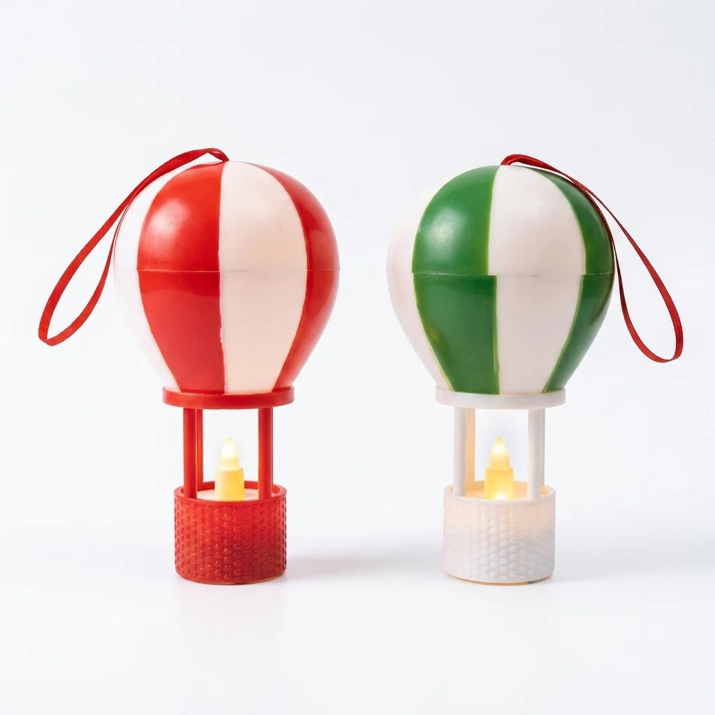 Balloon Lamp Warm LED Hanging Strap Red & Green