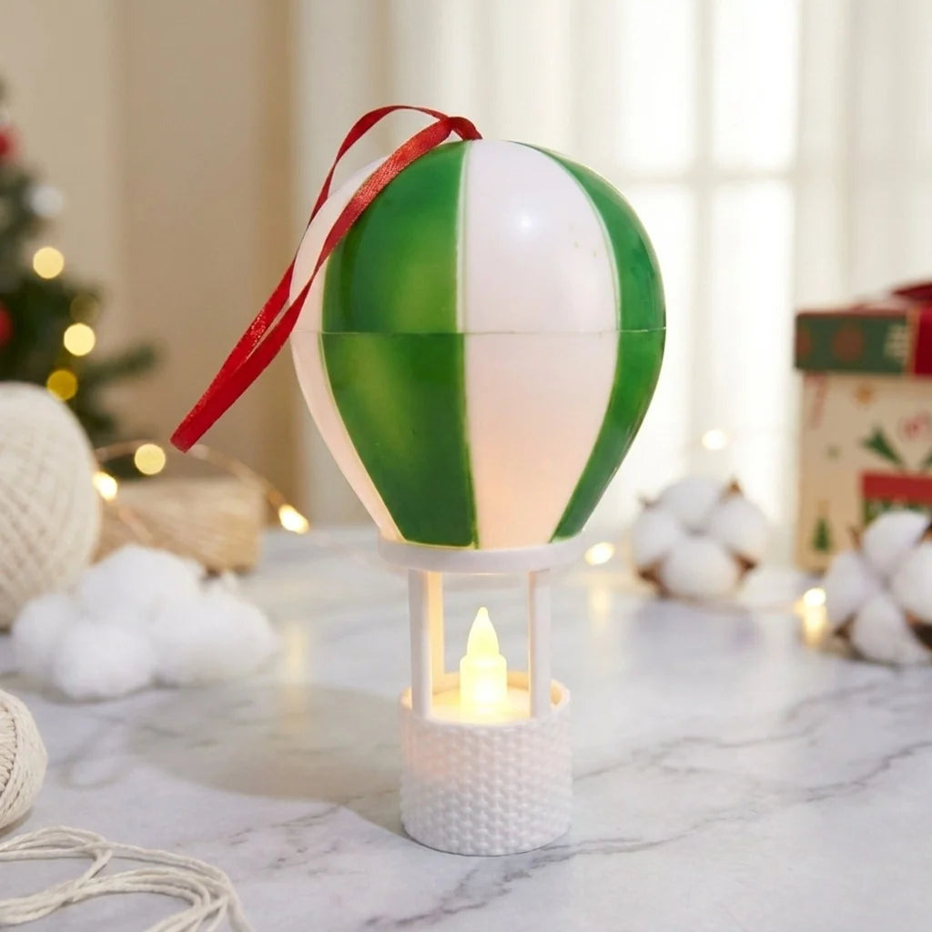 Balloon Lamp Warm LED Hanging Strap Red & Green