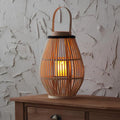 Bamboo Lantern Handwoven Cordless Warm LED