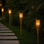Bamboo Torch Solar Flickering Flame Up To 12 Hours