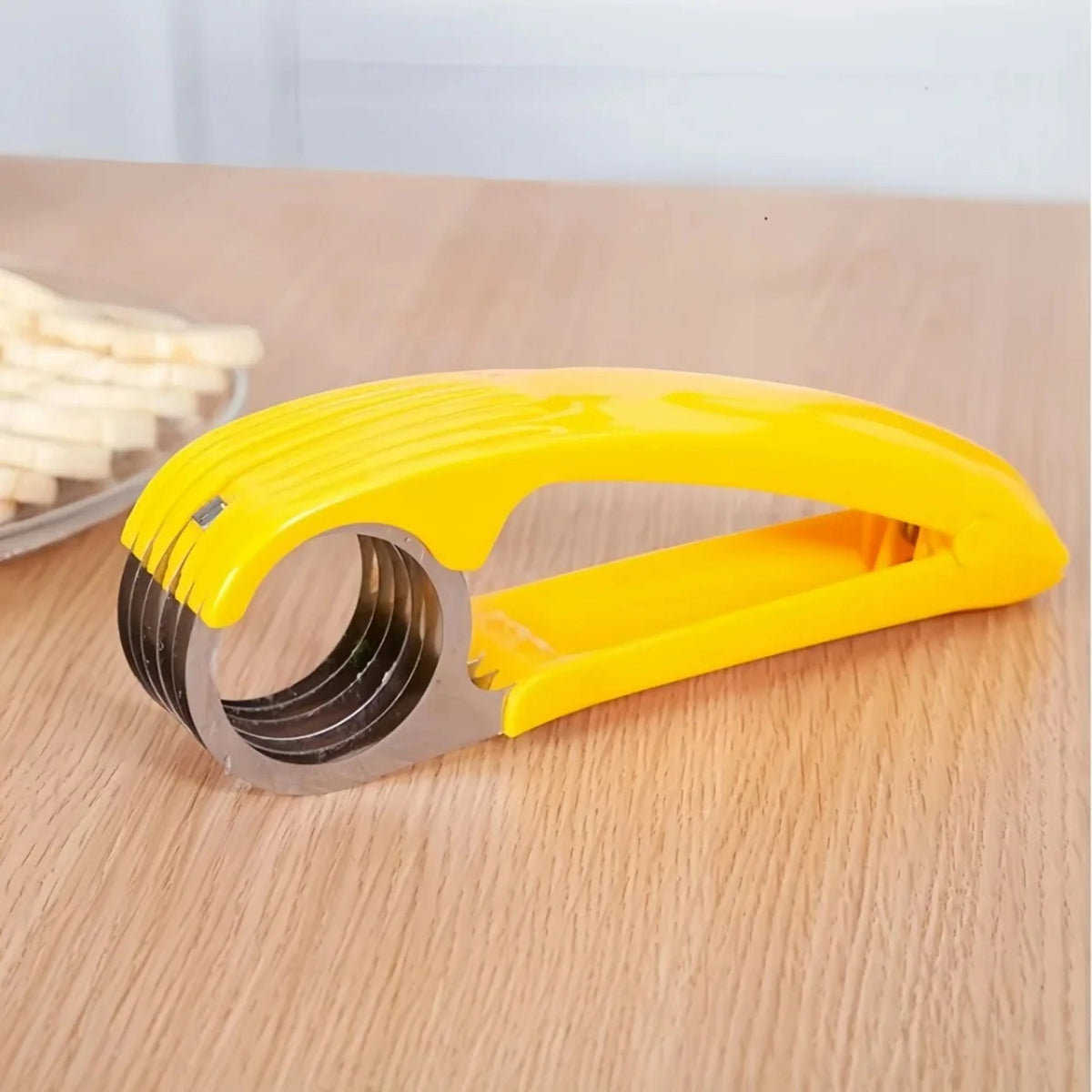 Banana Slicer Curved Blade Stainless Steel Ergonomic Handle
