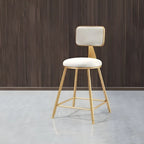 Bar Stool Velvet Upholstery Gold Frame Backrest & Footrest