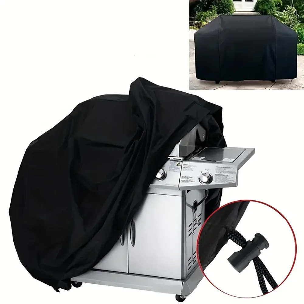 Barbecue Grill Cover Waterproof & UV-Resistant Adjustable Drawstring