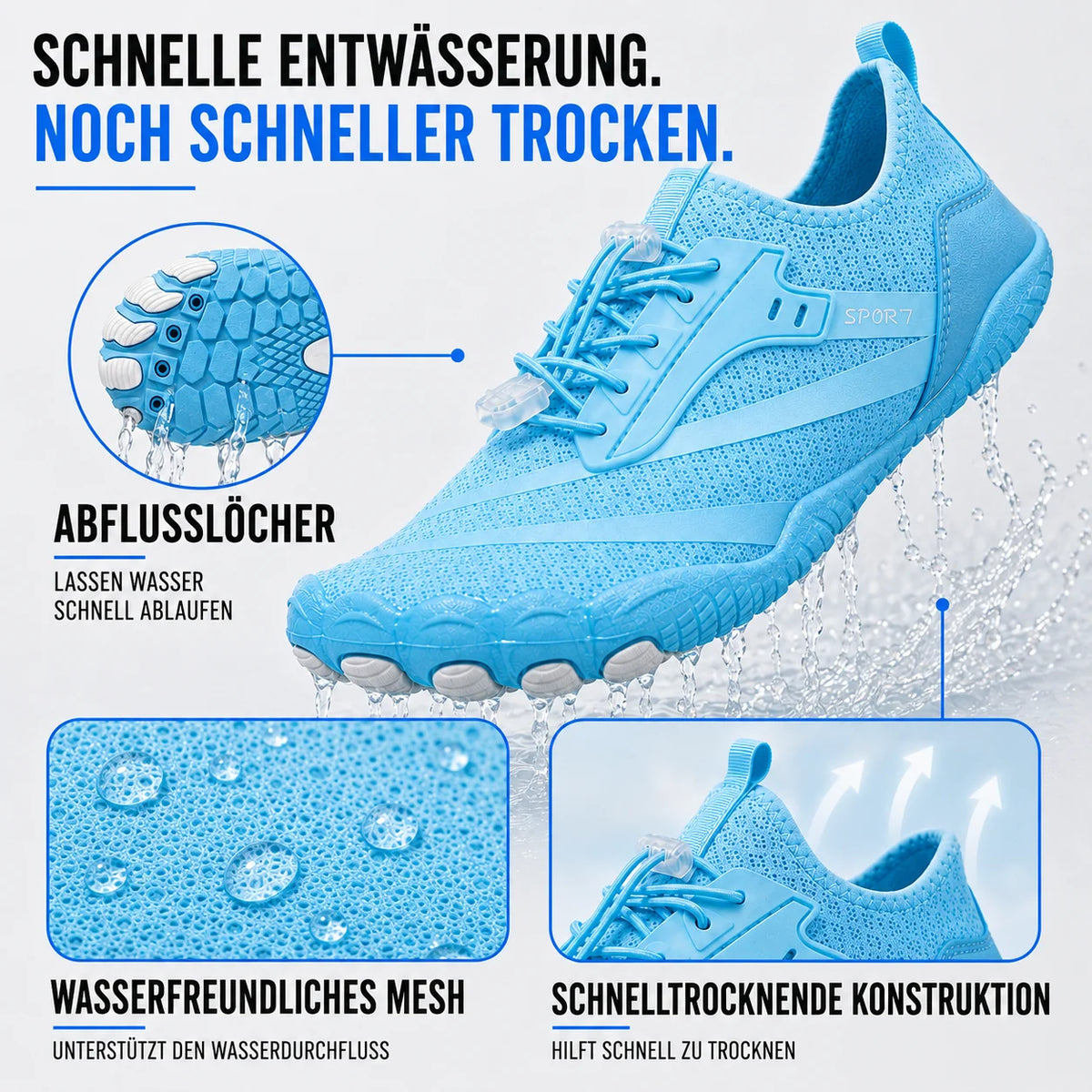 Barefoot Sports Shoes Flexible Sole Non-Slip Breathable Mesh