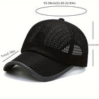 Baseball Cap Breathable Mesh Adjustable Fit Curved Brim