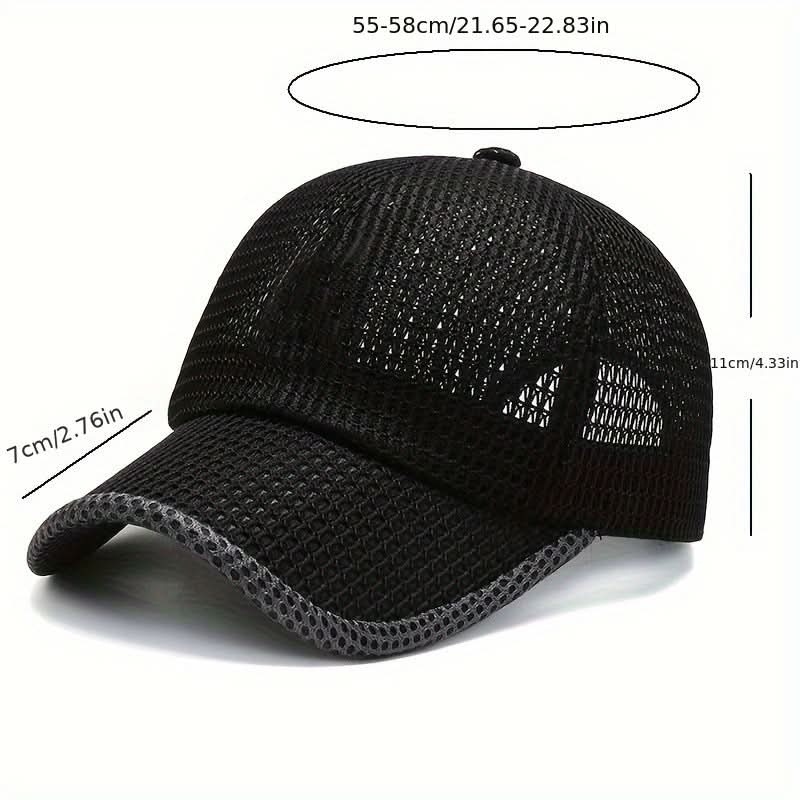 Baseball Cap Breathable Mesh Adjustable Fit Curved Brim