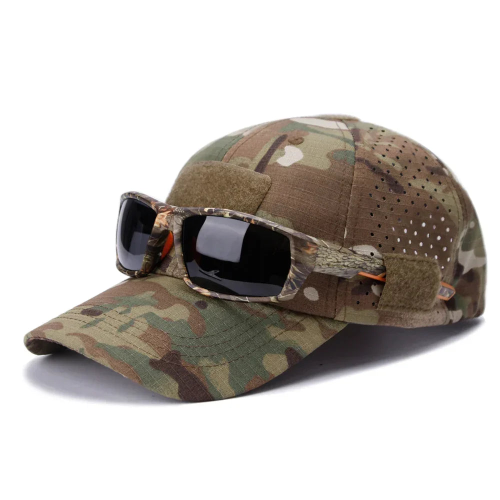 Baseball Cap Camouflage Breathable Polyester & Adjustable Strap