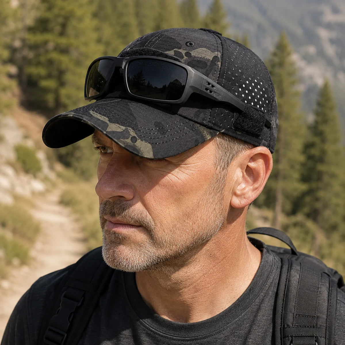 Baseball Cap Camouflage Breathable Polyester & Adjustable Strap