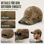 Baseball Cap Camouflage Breathable Polyester & Adjustable Strap