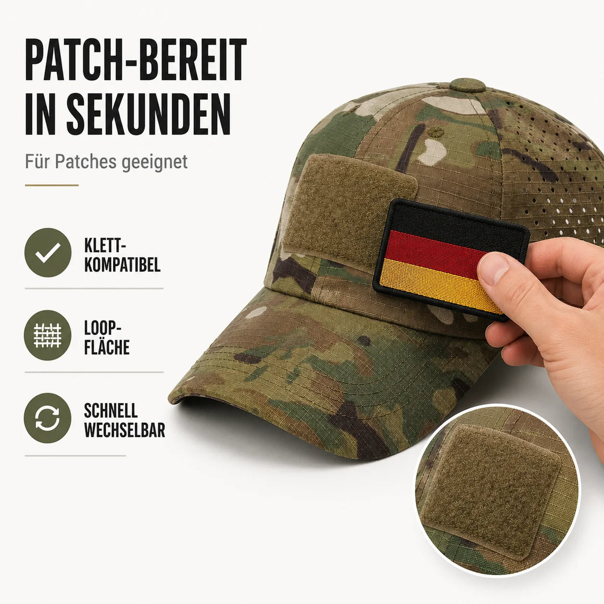 Baseball Cap Camouflage Breathable Polyester & Adjustable Strap