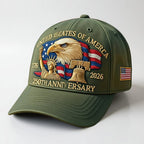 Baseball Cap Embroidered Eagle Adjustable Back Strap