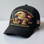 Baseball Cap Embroidered Eagle Adjustable Back Strap