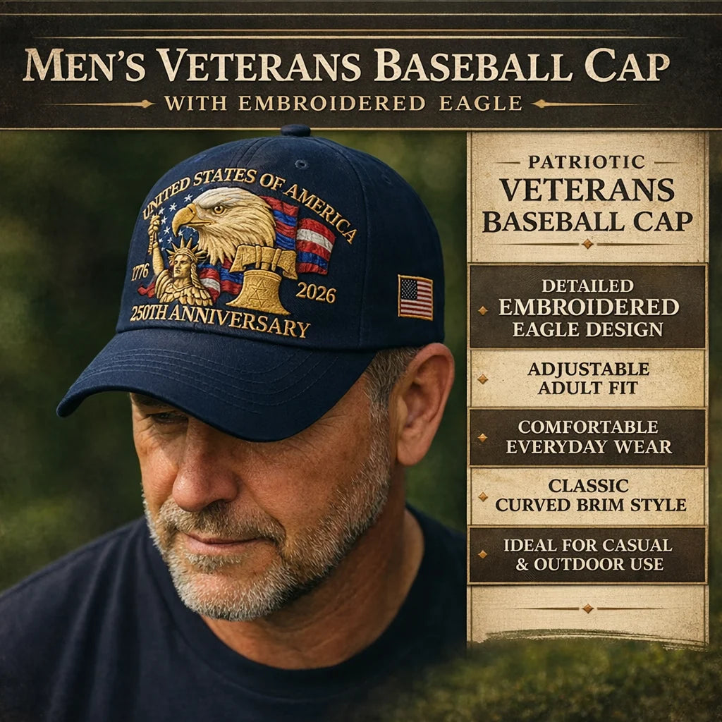 Baseball Cap Embroidered Eagle Adjustable Back Strap