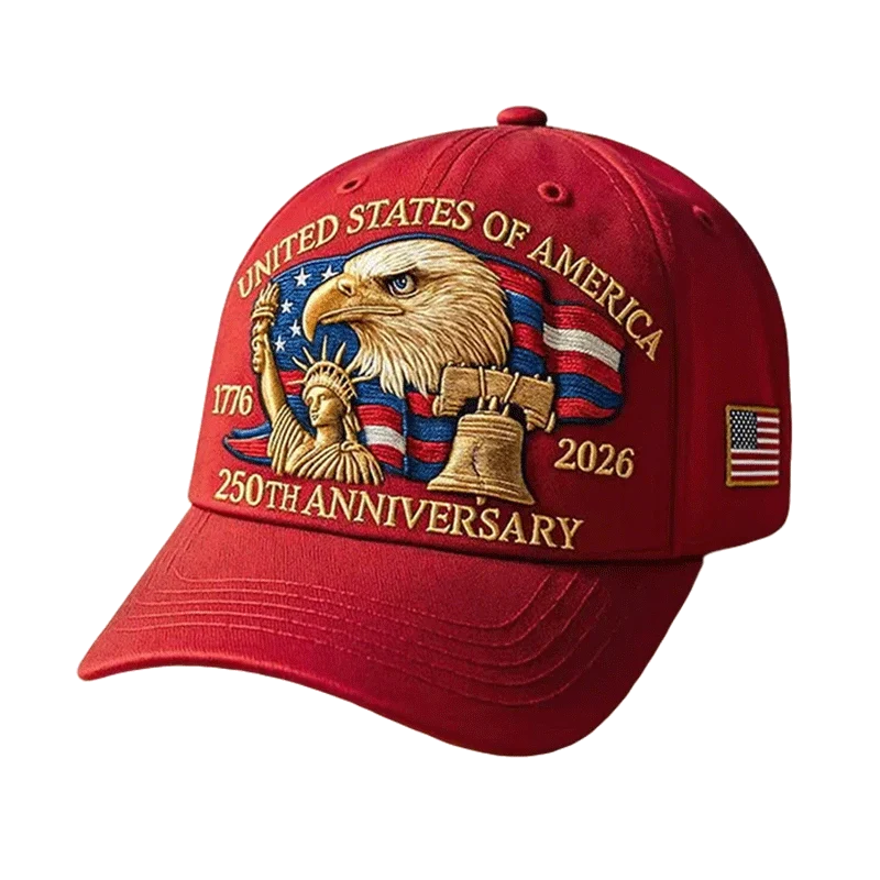 Baseball Cap Embroidered Eagle & Flag Six-Panel