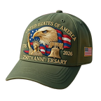 Baseball Cap Embroidered Eagle & Flag Six-Panel