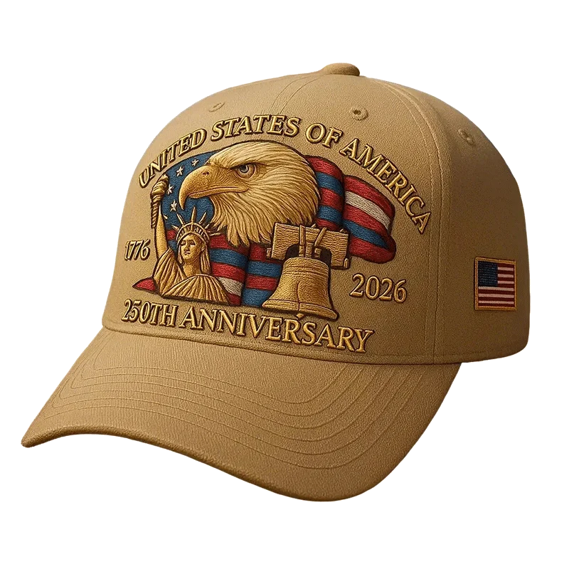 Baseball Cap Embroidered Eagle & Flag Six-Panel