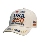 Baseball Cap Embroidered Patriotic Structured Crown Adjustable Buckle Strap